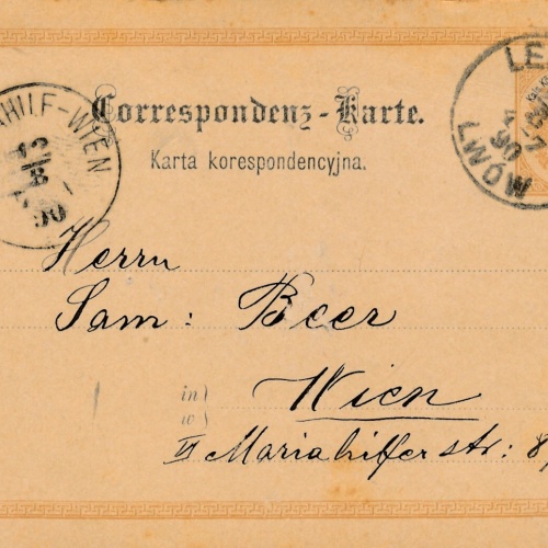 2 Kreuzer Ganzsachen - Karte (Poln) 1890 aus Lemberg (11600)