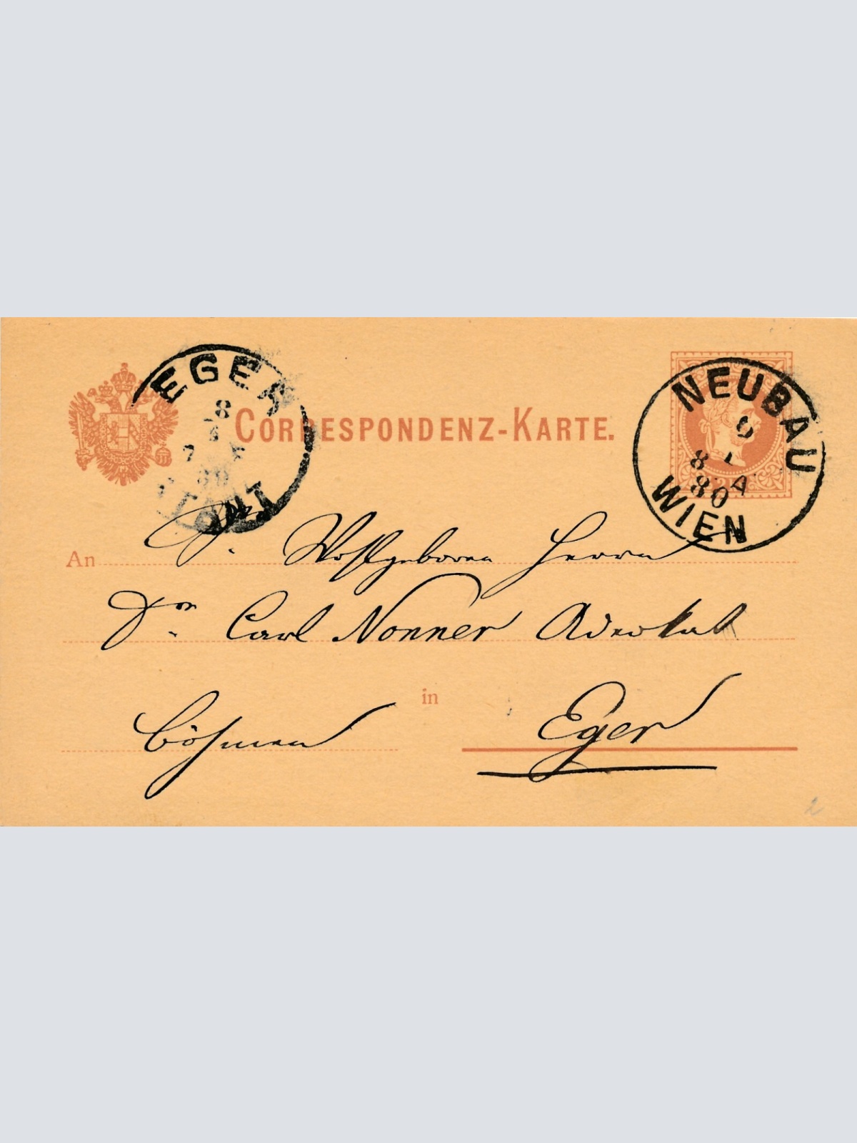 2 Kreuzer Ganzsachen - Karte 1880 aus Wien Neubau (11175)