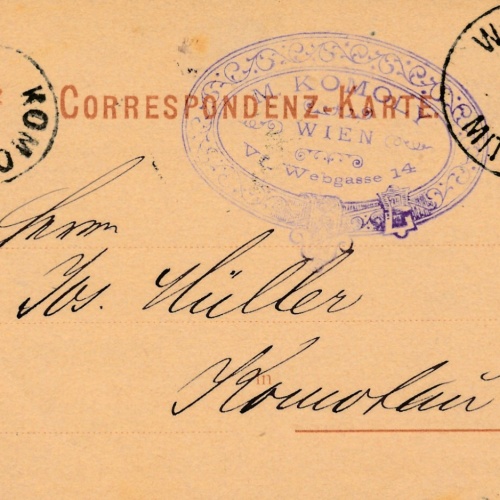 2 Kreuzer Ganzsachen - Karte 1882 aus Wien Mittelgasse (11176)