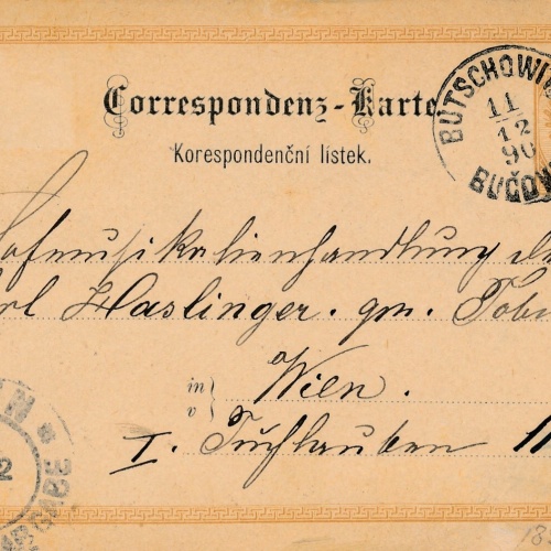 2 Kreuzer Ganzsachen - Karte (Böhm) 1890 aus Butschowitz (11602)