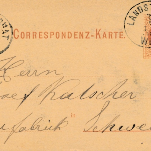 2 Kreuzer Ganzsachen - Karte 1881 aus Wien Landstrasse (11179)