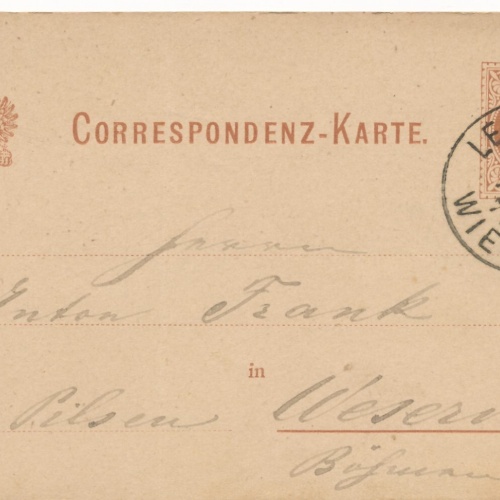 2 Kreuzer Ganzsachen - Karte 1877 aus Wien Leopoldstatd (11181)