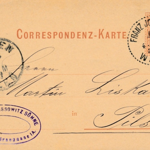 2 Kreuzer Ganzsachen - Karte 1881 aus Wien Franz Josef Quai (11182)