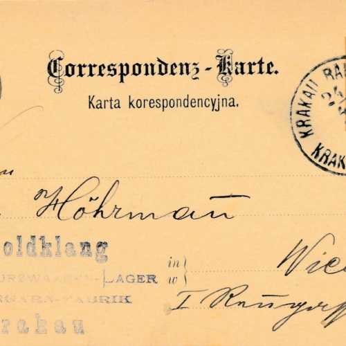 2 Kreuzer Ganzsachen - Karte 1890 aus Krakau Bahnhof (11189)