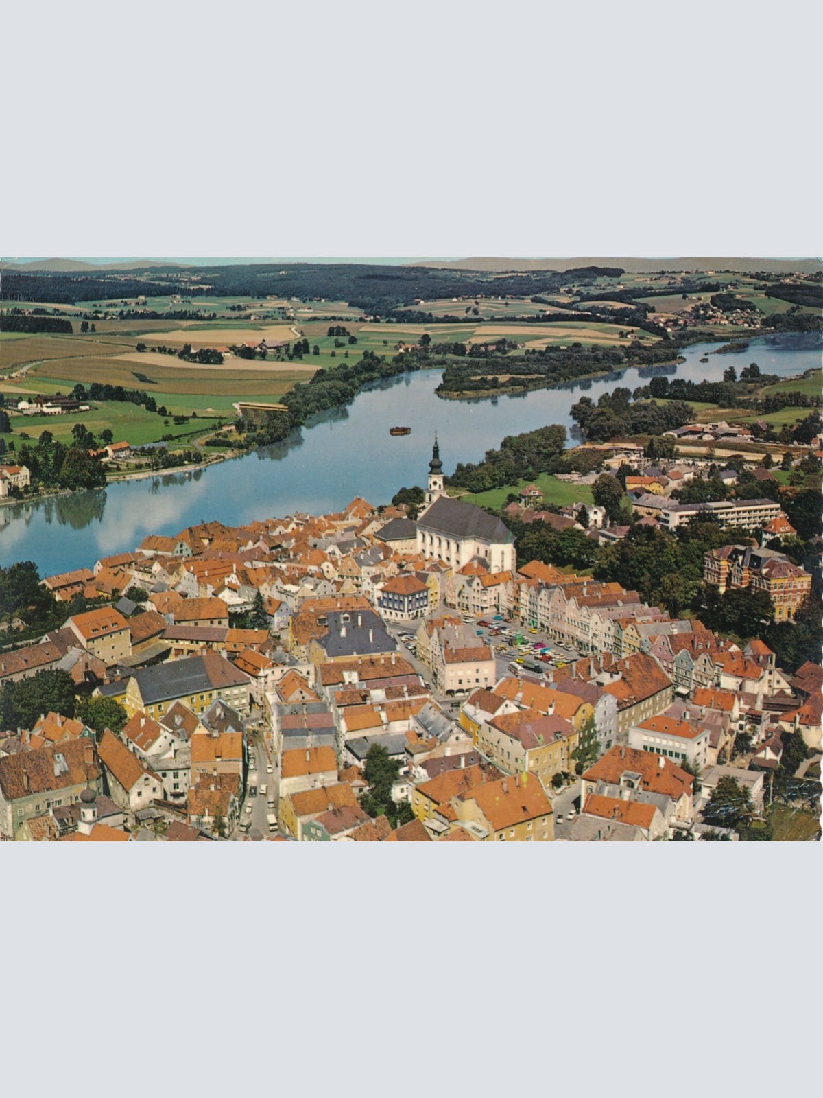 Scheurecker - Luftbild aus Schärding am Inn Oberösterreich Ansichtskarte (11554)