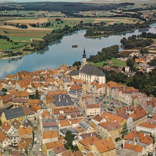 Scheurecker - Luftbild aus Schärding am Inn Oberösterreich Ansichtskarte (11554)