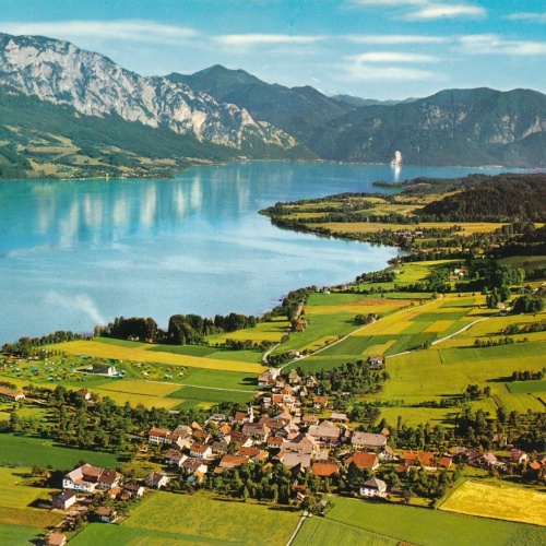 Alpine - Luftbild aus Nussdorf am Attersee Oberösterreich Ansichtskarte (11576)