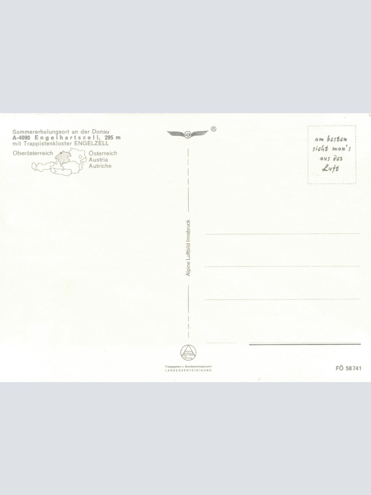 Alpine - Luftbild aus Engelshartszell Oberösterreich Ansichtskarte (11557)