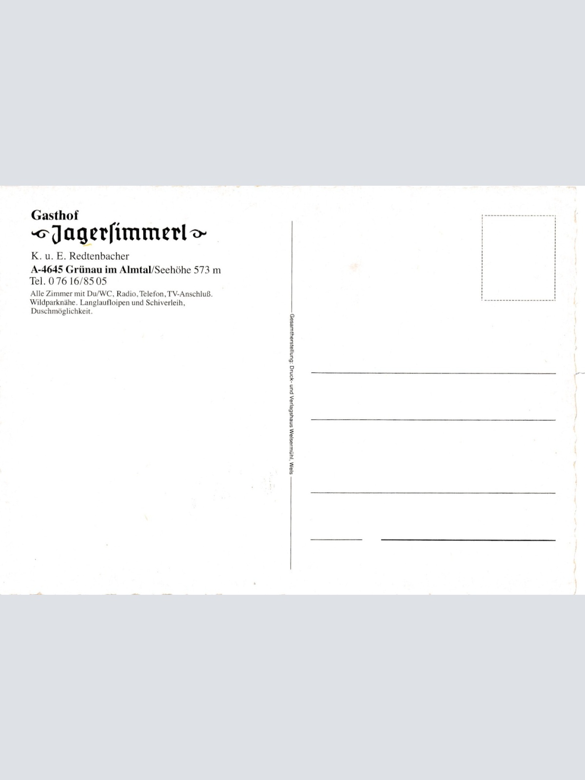 AK aus Grünau mit Gasthof Jagersimmerl Oberösterreich Ansichtskarte (11660)