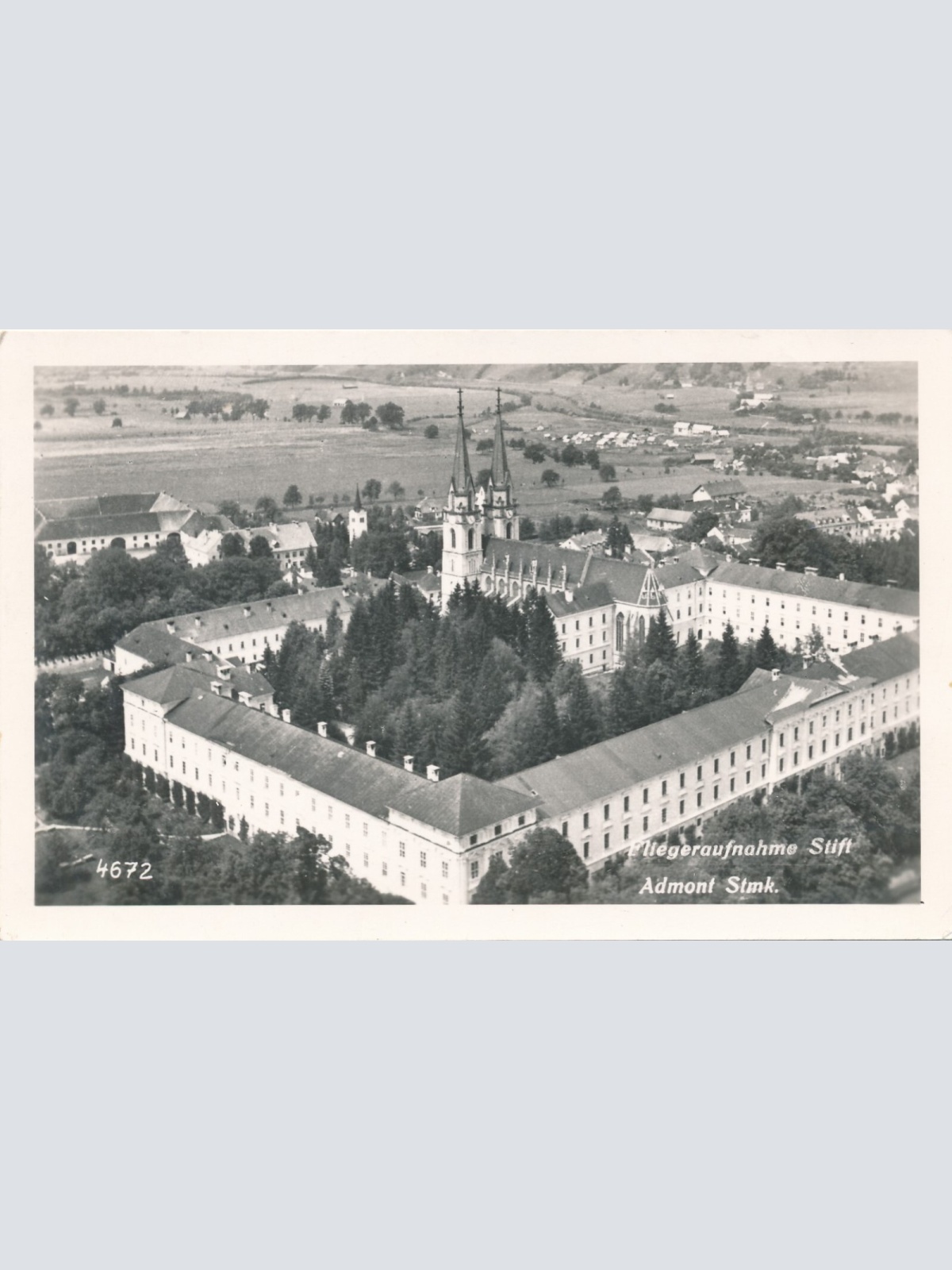AK aus Admont Fliegeraufnahme Steiermark Ansichtskarte (11438)