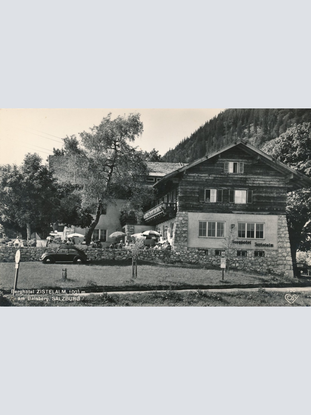 AK von der Zistlalm mit Oldtimer Salzburg Ansichtskarte (11430)