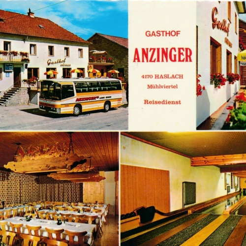 AK aus Haslach mit Gasthof Anzinger Oberösterreich Ansichtskarte (11518)
