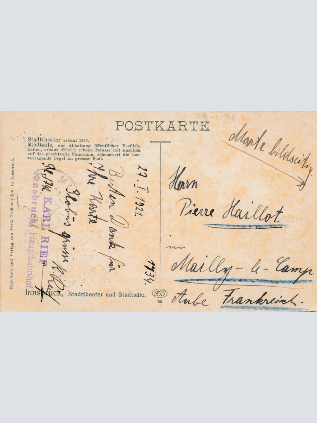 AK aus Innsbruck Tirol Ansichtskarte (11467)