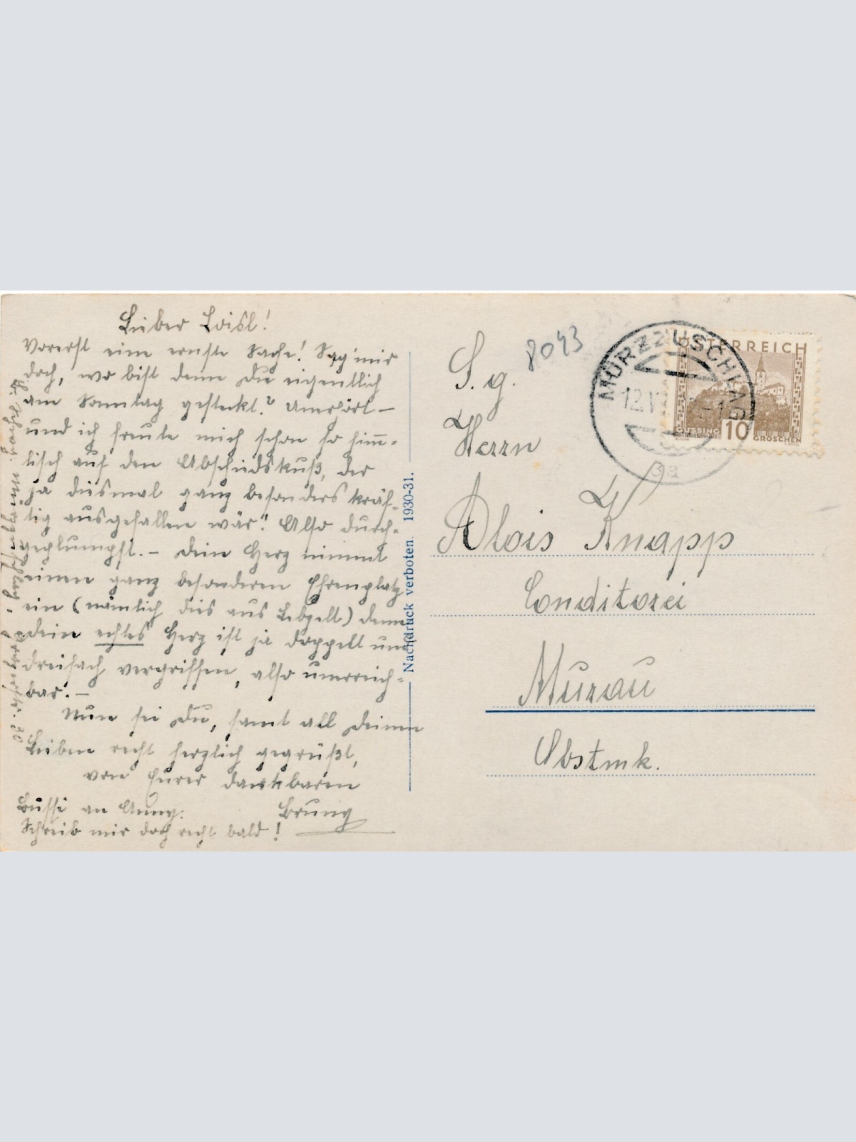 AK aus Mürzzuschlag Steiermark Ansichtskarte (11973)