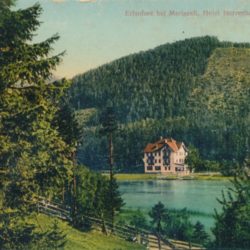 AK vom Erlaufsee bei Mariazell mit Hotel Herre. Steiermark Ansichtskarte (12071)