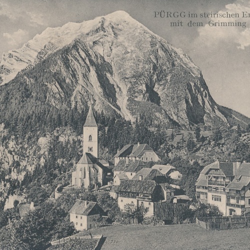 AK aus Pürgg im Steirischen Ennstal mit Grimming Steiermark Ansichtskarte (12066