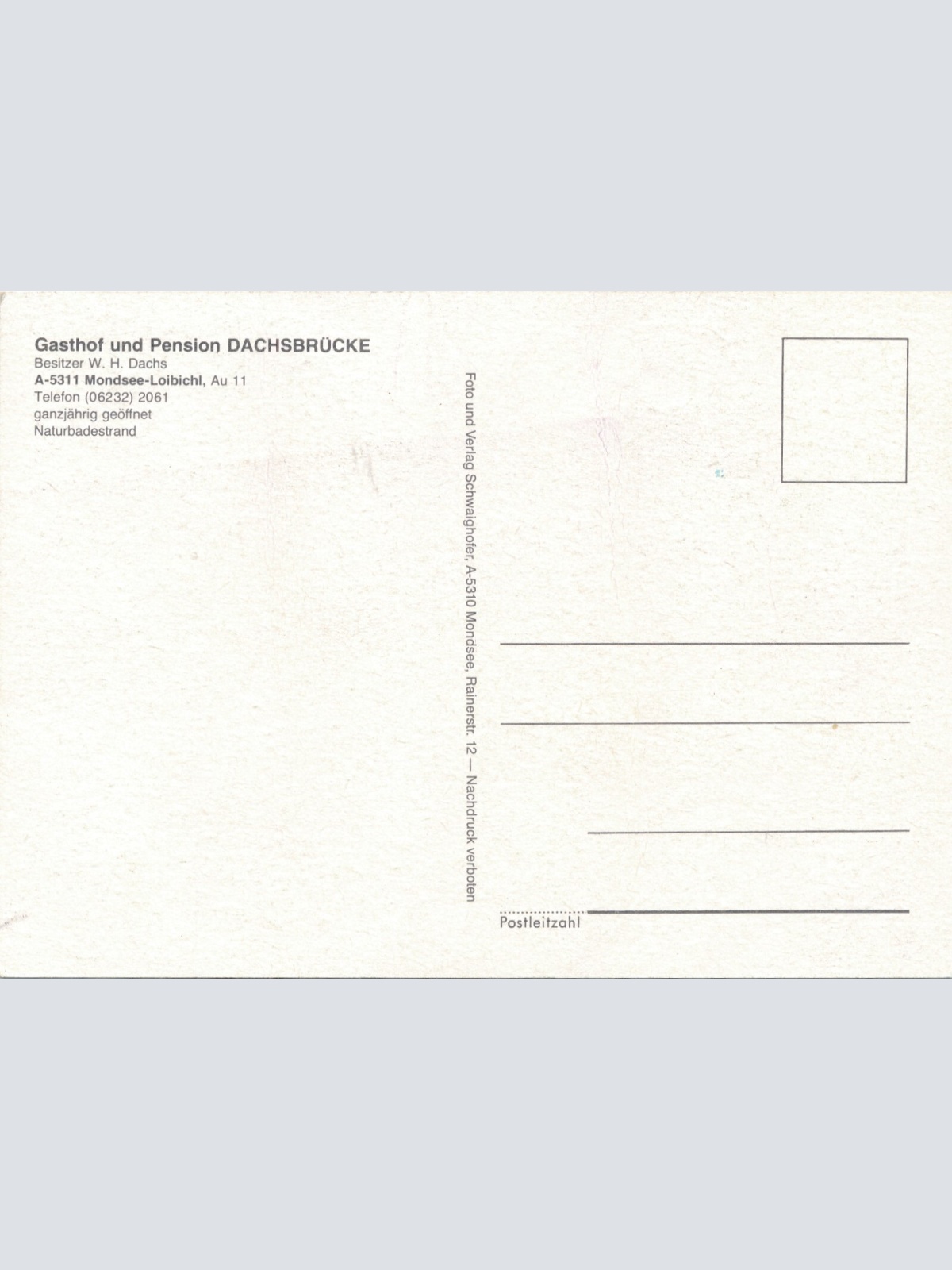 AK, Mondsee, Pension Dachsbrücke, Oberösterreich (S2827)