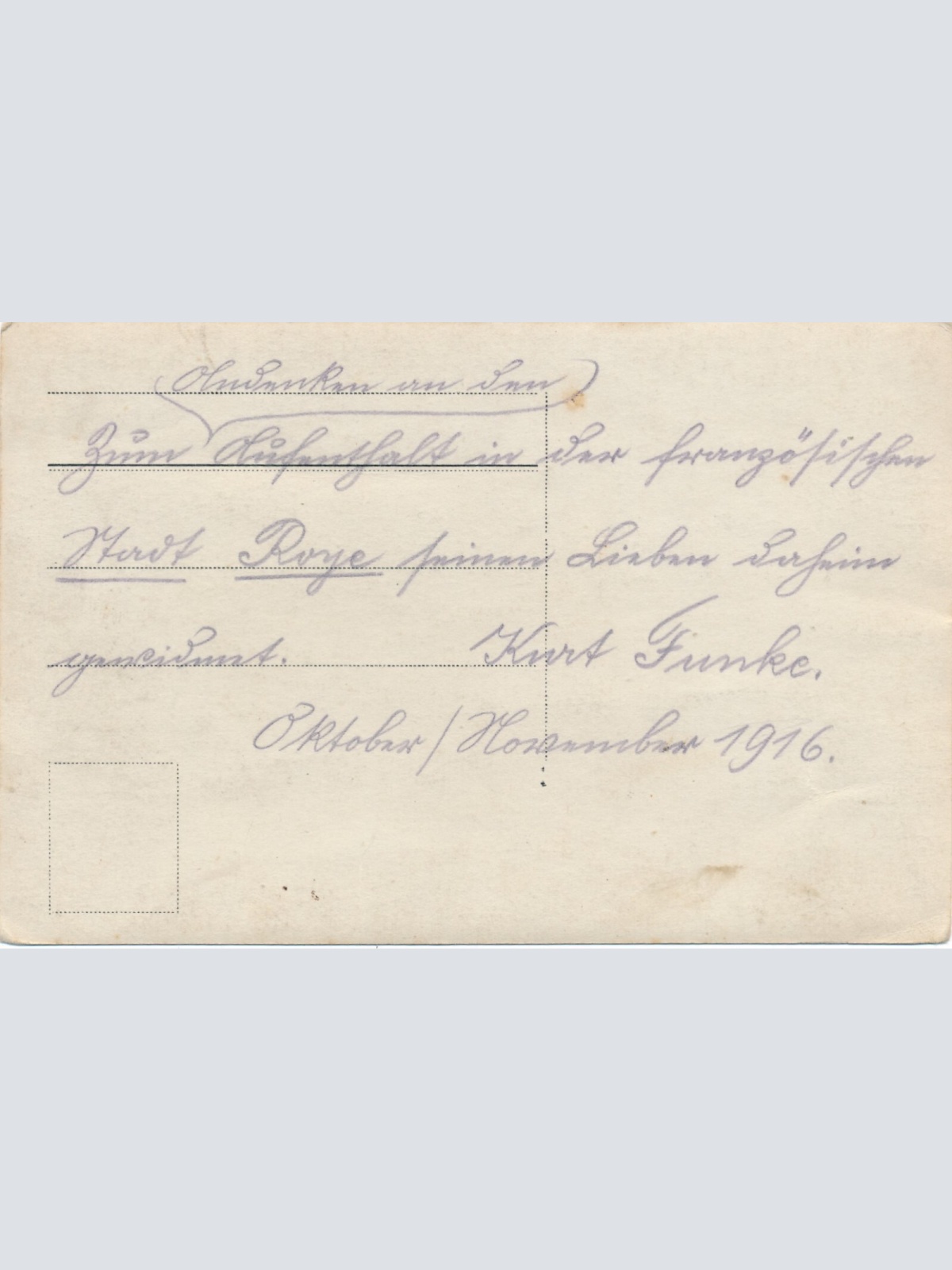 AK aus Roye Frankreich mit zerstörten Häuser Ansichtskarte (10881)