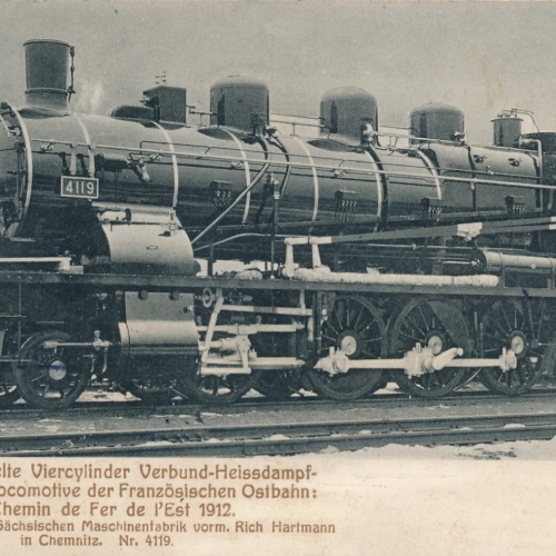 AK von einer Güterzug Locomotive der Französischen Ostbahn Ansichtskarte (10844)