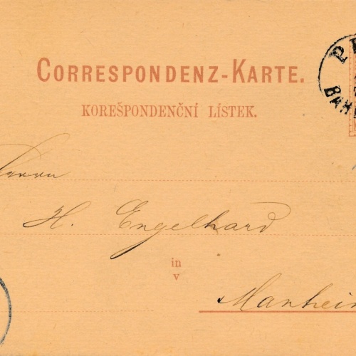 2 Kreuzer - Ganzsachen - Karte 1878 aus Prag Bahnhof (11739)
