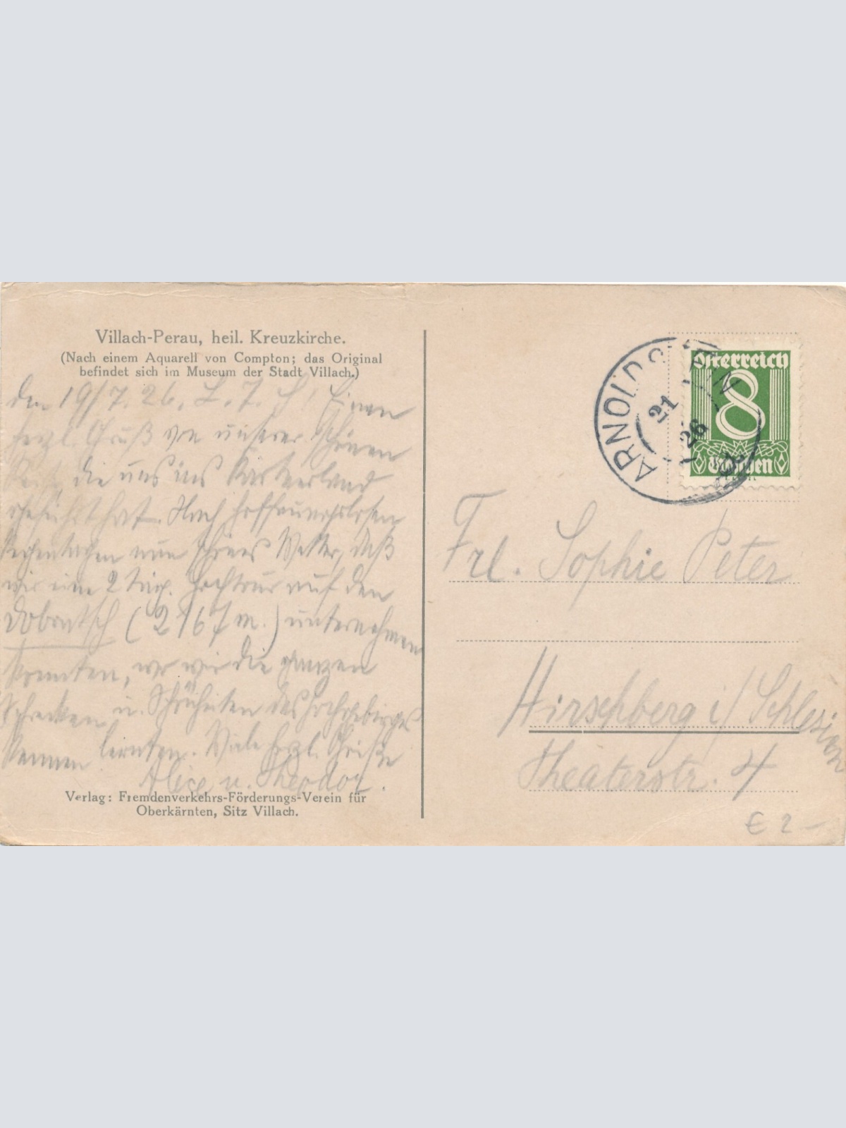 AK aus Villach Perau Heil. Kreuzkirche Kärnten Ansichtskarte (11723)