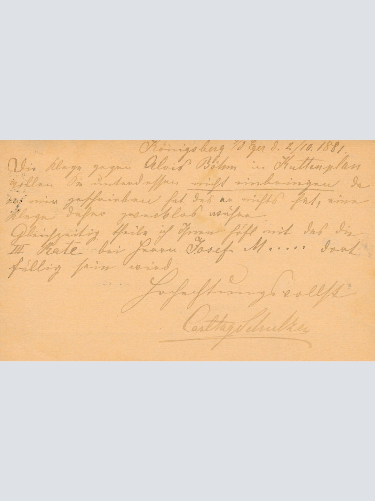 2 Kreuzer - Ganzsachen - Karte 1881 aus K.K. Post Nr. 37 (11733)