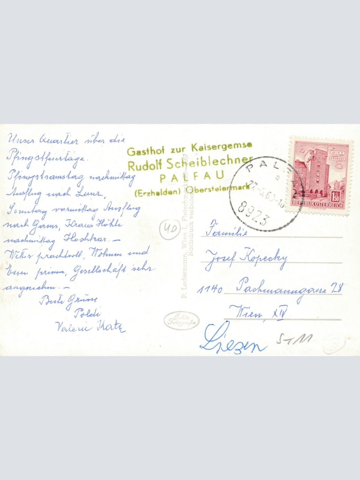 AK aus Palfau mit Hasthof Kaisergemse Steiermark Ansichtskarte (11916)