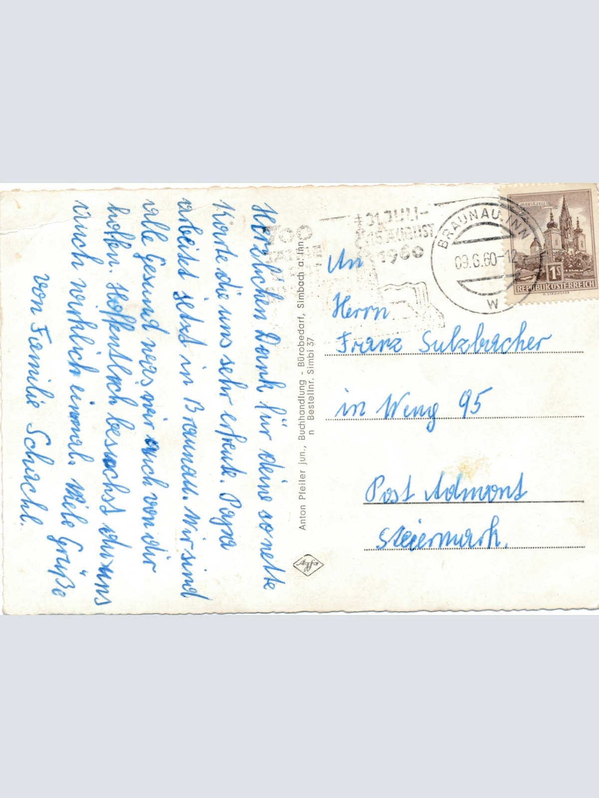 AK aus Simbach mit Umgebung Oberösterreich Mehrbildkarte Ansichtskarte (J263)