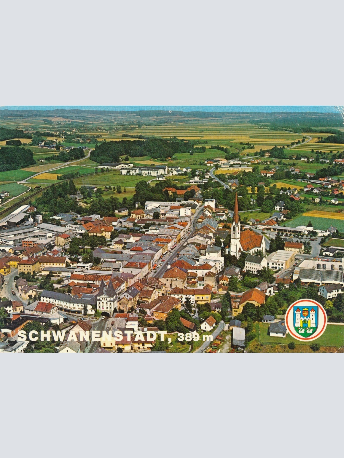 AK aus Schwanenstadt Oberösterreich Fliegerfoto Ansichtskarte (J290)