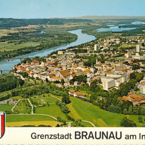 AK aus Braunau Oberösterreich Fliegerfoto Ansichtskarte (J276)