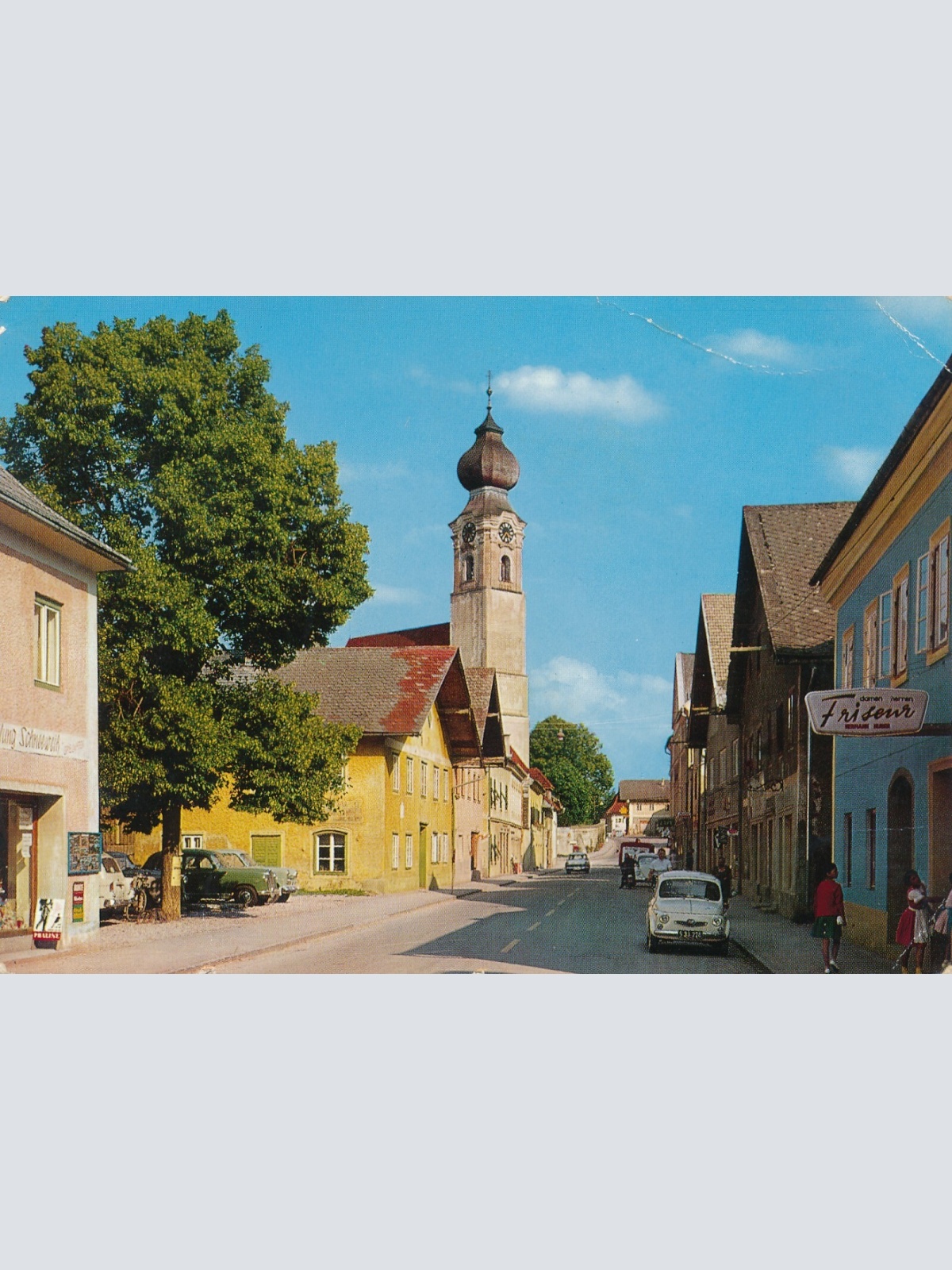 AK aus St. Georgen mit Oldtimer Oberösterreich Ansichtskarte (11760)