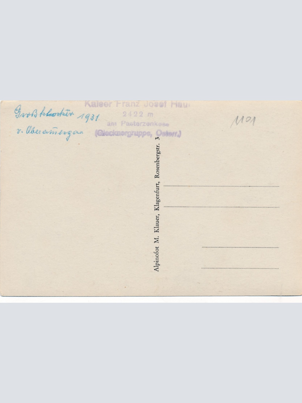 AK vom Franz Josef Haus Kärnten Ansichtskarte (12145)