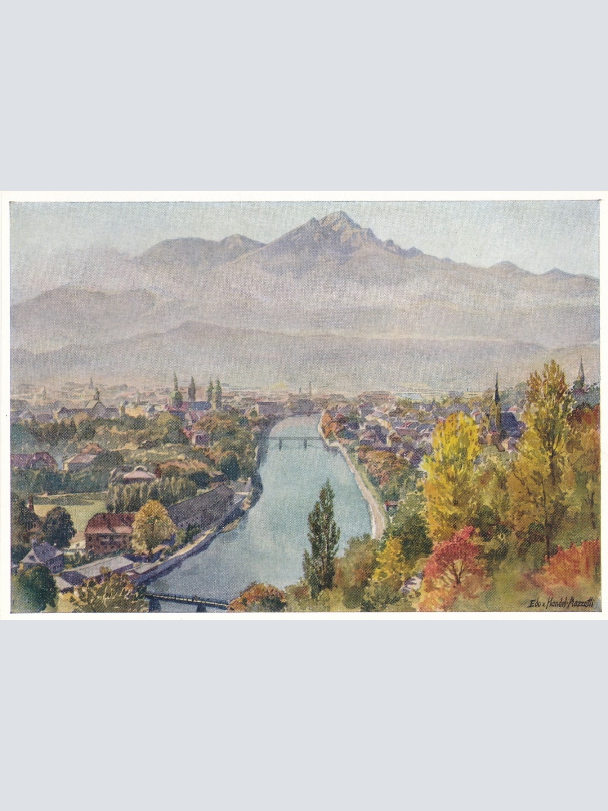 AK Künstlerserie aus Innsbruck mit Nockspitze Ansichtskarte (11782)