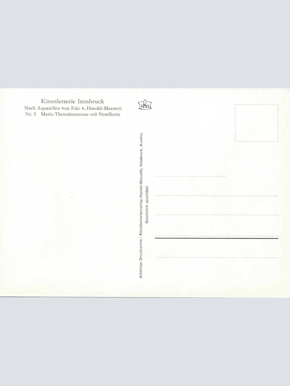 AK Künstlerserie aus Innsbruck Maria Theresienstrasse Ansichtskarte (11785)