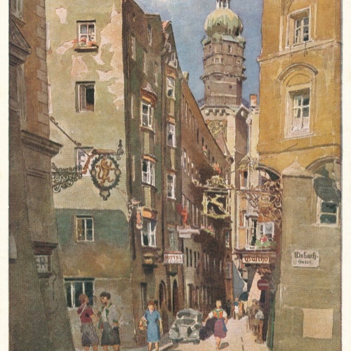 AK Künstlerserie aus Innsbruck Seilergasse Ansichtskarte (11786)