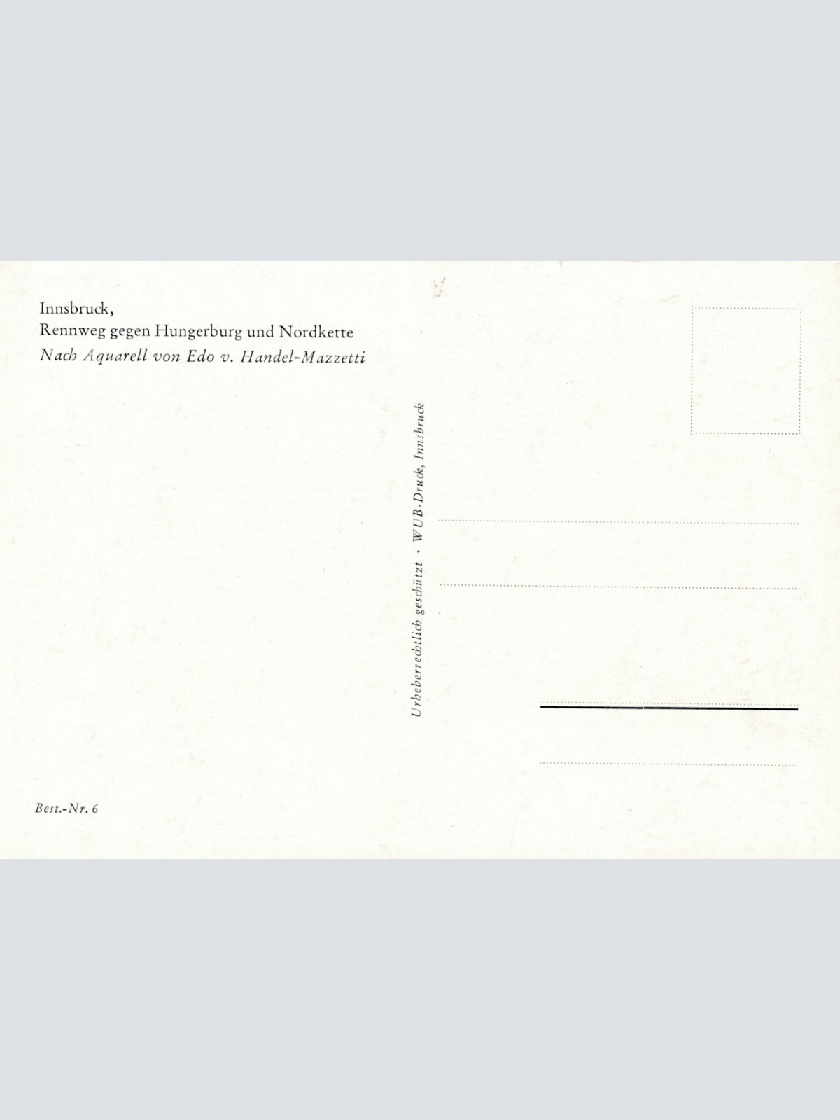 AK Künstlerserie aus Innsbruck Rennweg gegen Hungerburg Ansichtskarte (11787)