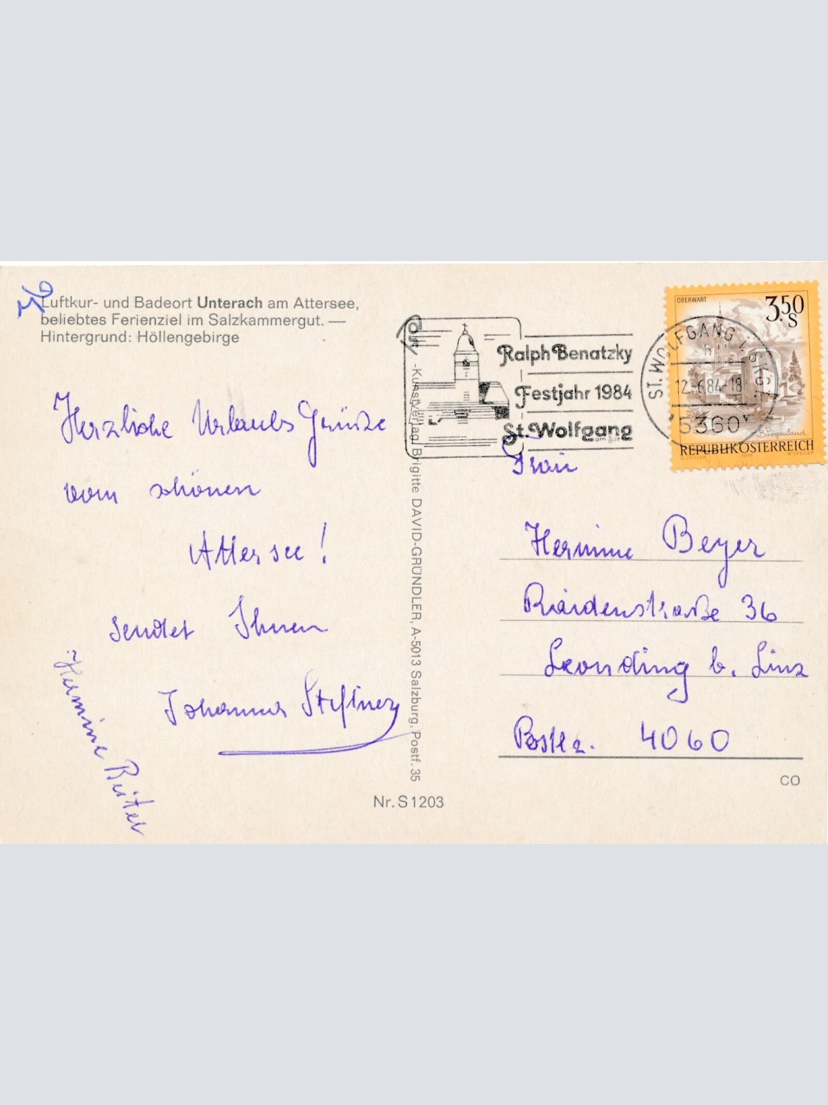 AK aus Unterach am Attersee Oberösterreich Ansichtskarte (J326)