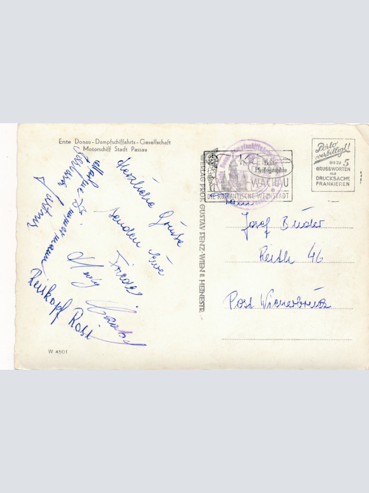 AK erste Donau Dampfschffahrts Gesellschaft Motorschiff mit Dampfer (12475)