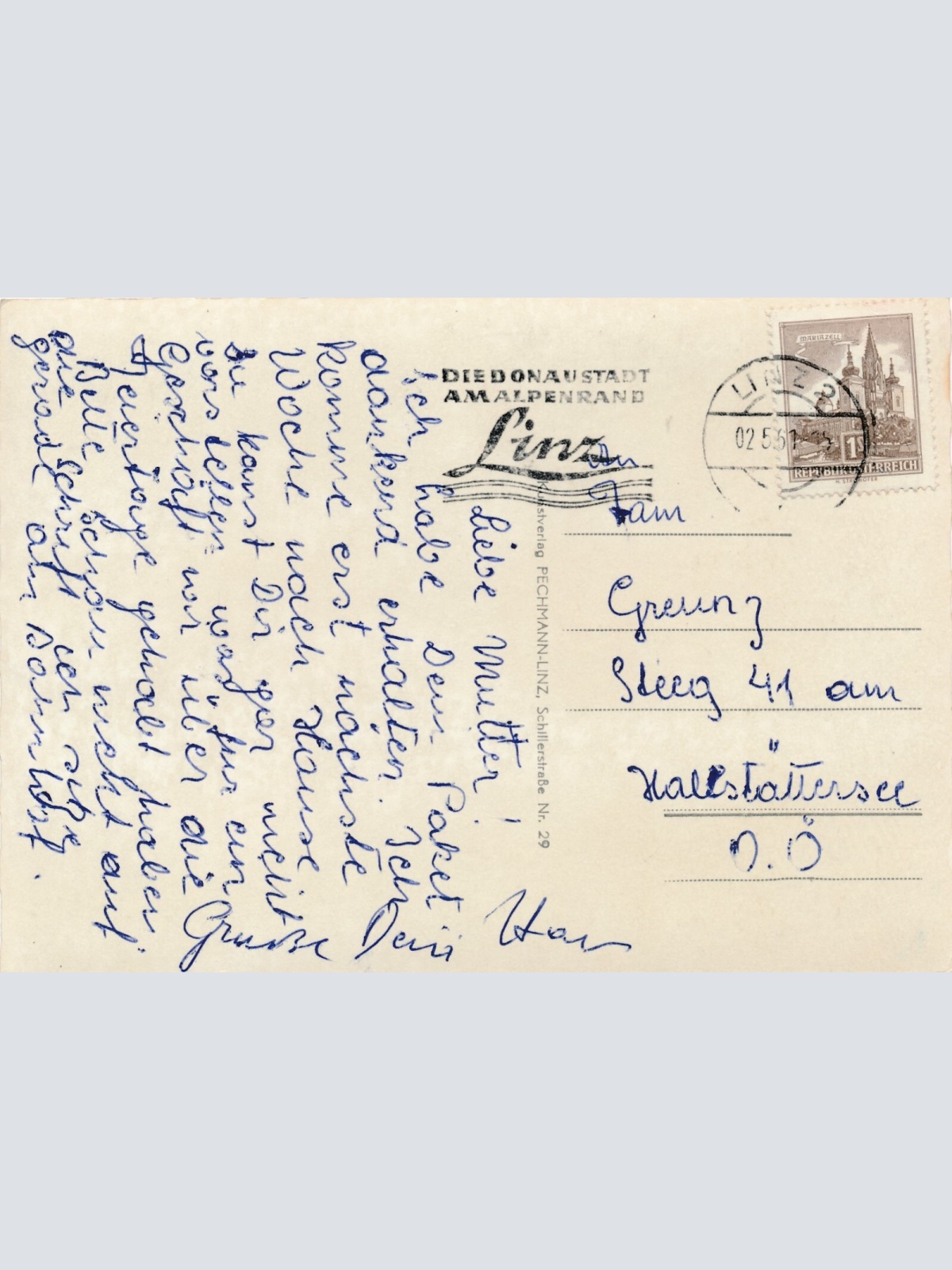 AK aus Linz Donau Schiffstation mit Dampfer Oberösterreich Ansichtskarte (12480)