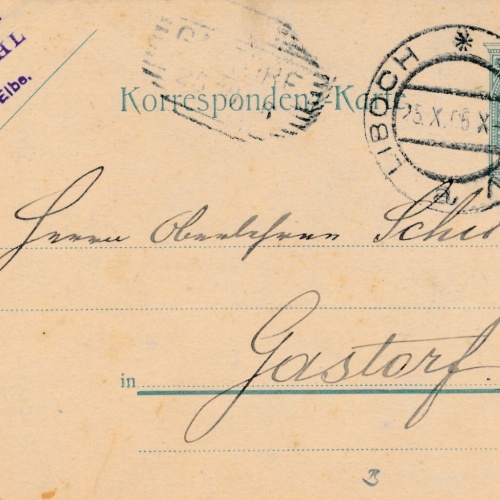 5 Heller Ganzsachen - Karte 1905 aus Liboch (12522)
