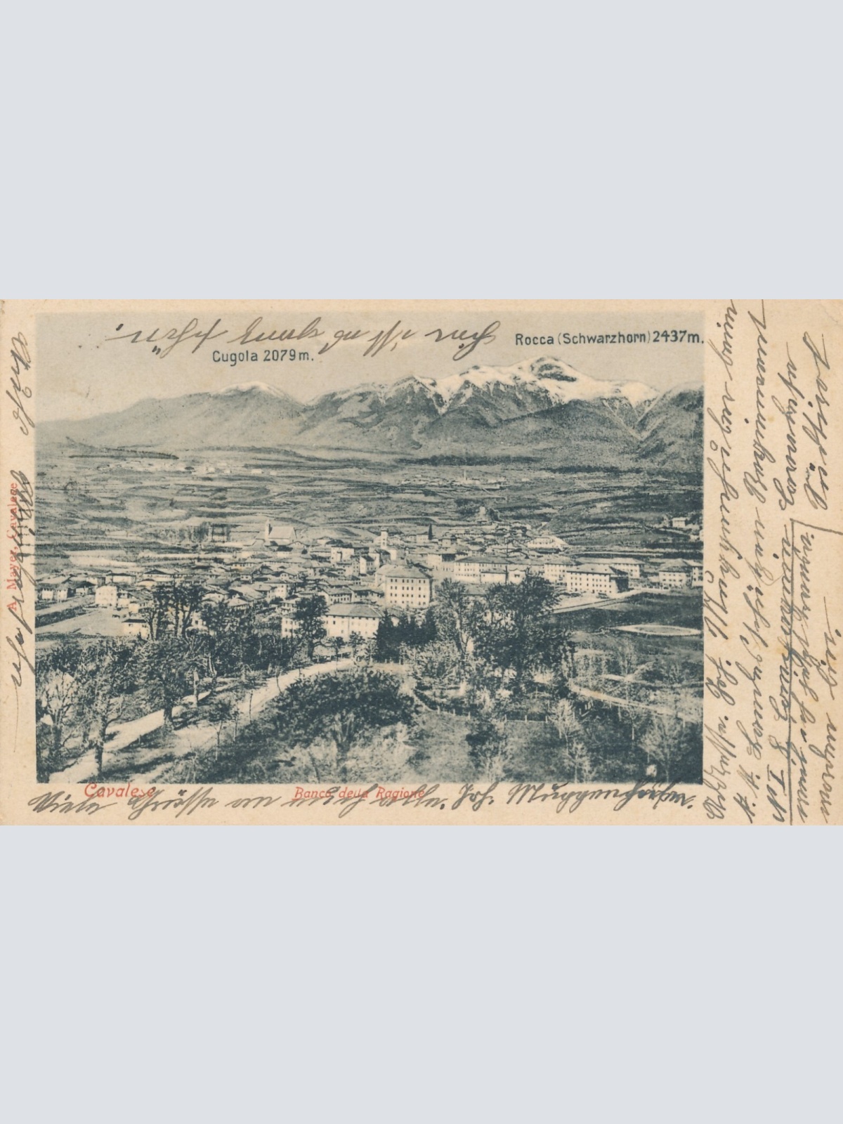 AK aus Cavalese Balco della Ragione Italien Ansichtskarte (12492)