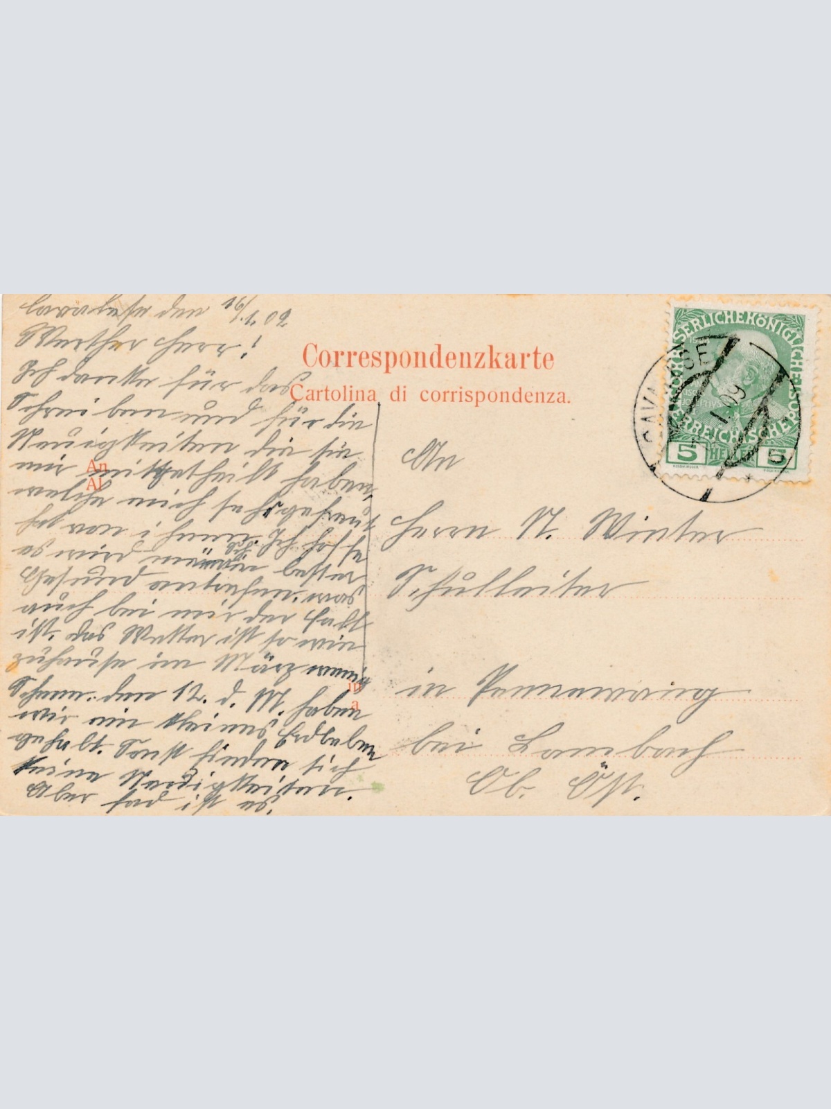 AK aus Cavalese Balco della Ragione Italien Ansichtskarte (12492)