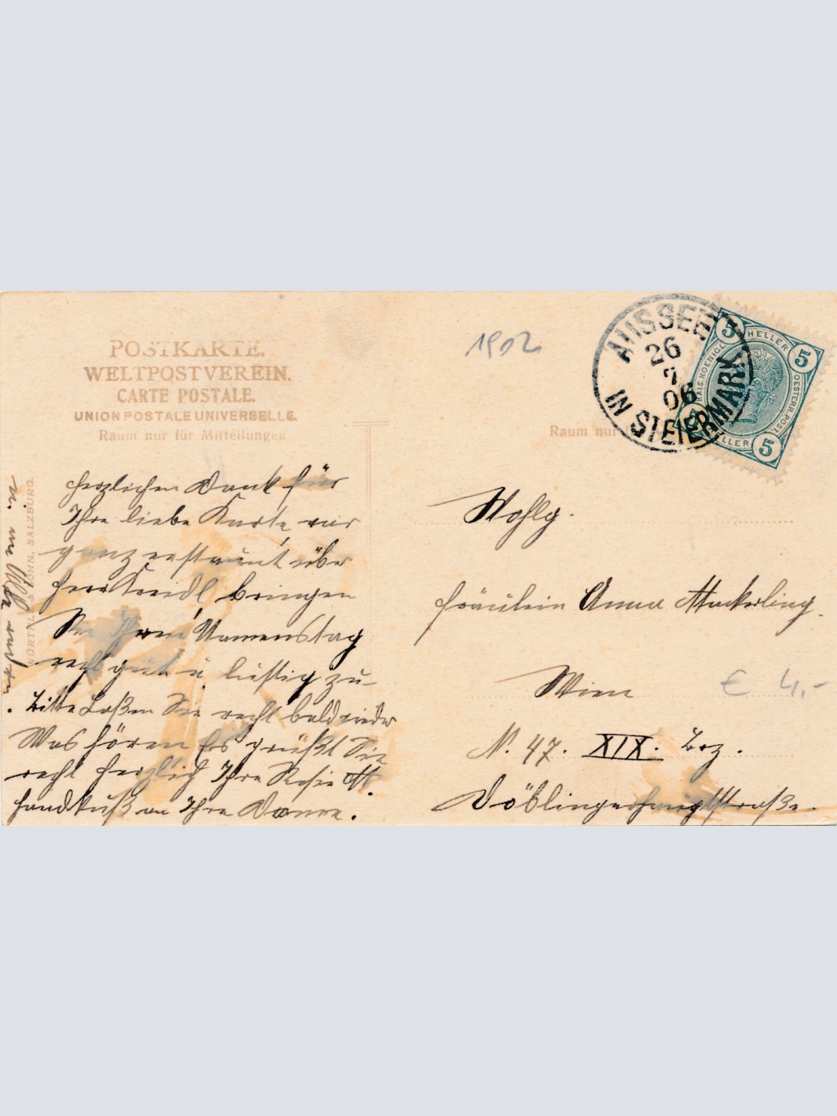 AK aus Aussee Steiermark Ansichtskarte (J252)