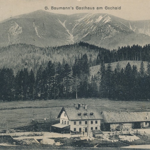 AK Baumans Gasthaus am Gschaid Steiermark Ansichtskarte (12448)