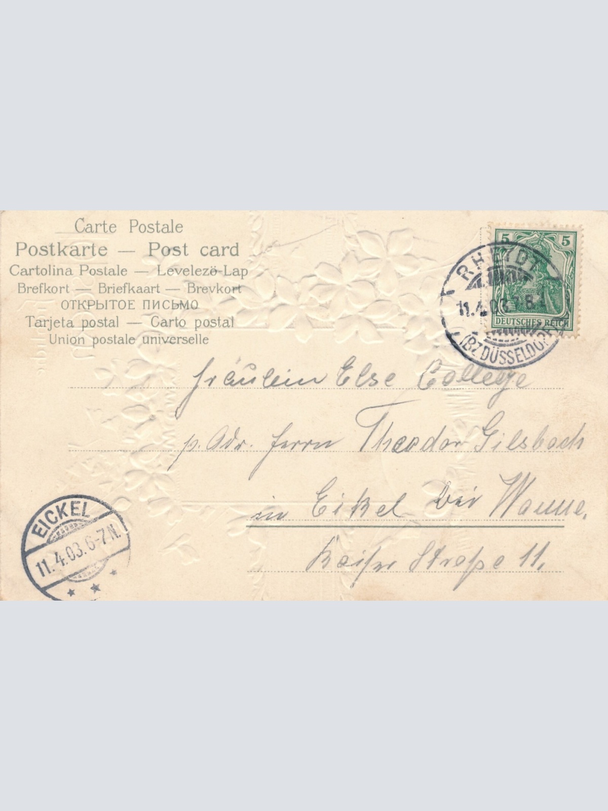 Präge - Motiv - Karte Fröhliche Ostern Ansichtskarte (11475)