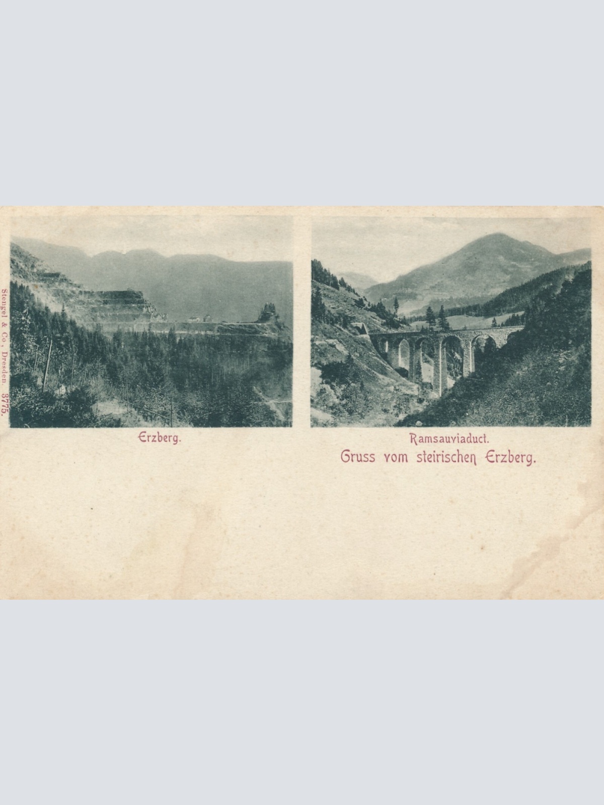 AK gruss vom Steierischen Erzberg Steiermark Ansichtskarte (12610)