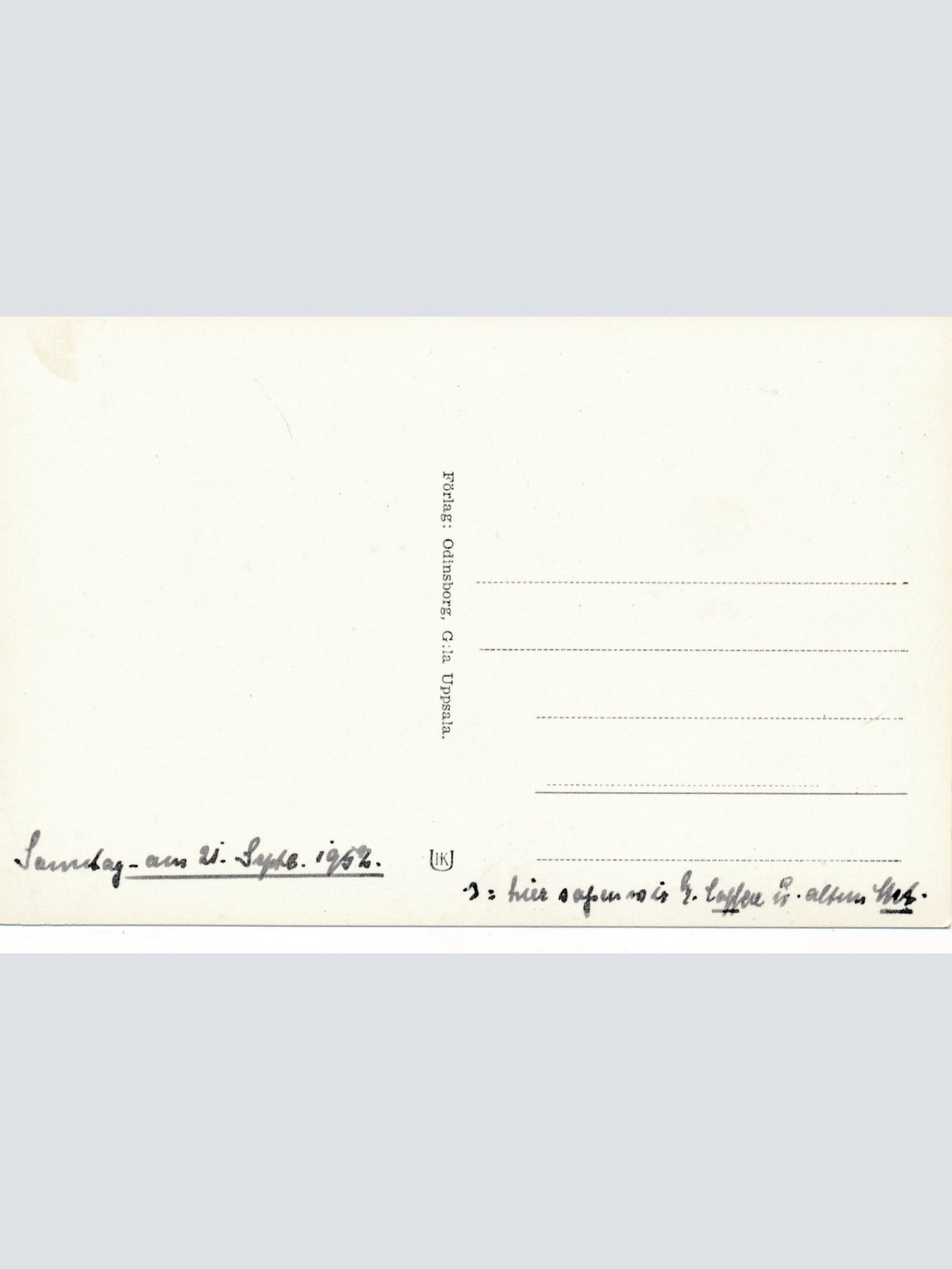 AK aus Uppsala Odinsborg Schweden Ansichtskarte (12553)