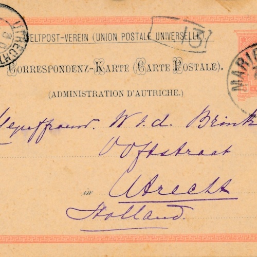 5 Kreuzer - Ganzsachen - Karte 1893 aus Marienbad (12318)