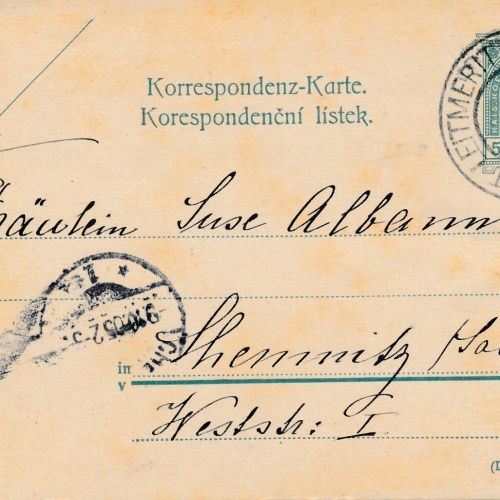 5 Heller - Ganzsachen - Karte 1903 aus Leitmeritz (12316)
