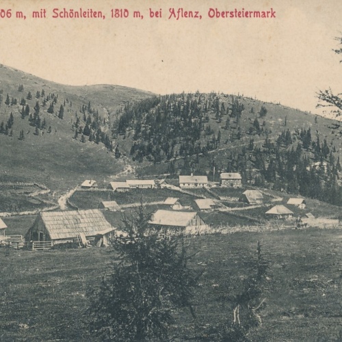 AK von der Bürgeralm mit Schönleiten Steiermark Ansichtskarte (12814)